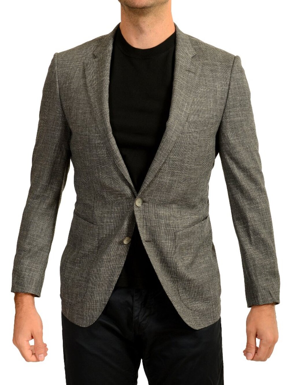 Hugo Boss Men's "T-Rakes" Gray Wool Two-Button Sport Coat Blazer US 36R IT 46R